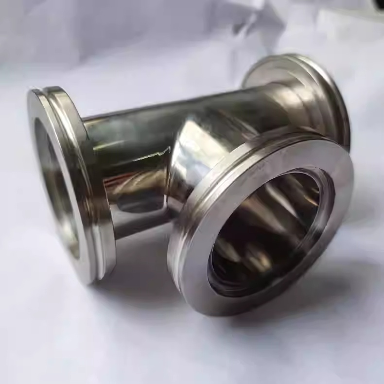 304 Stainless Steel ISO Vacuum Pipe Fittings – Equal Tee and Elbow, DN63 / DN80 / ISO125, Custom Available